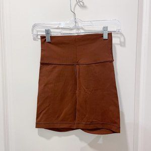 Aritzia Tna Color Cognac Brown Atmosphere Hi-Rise Bike Shorts